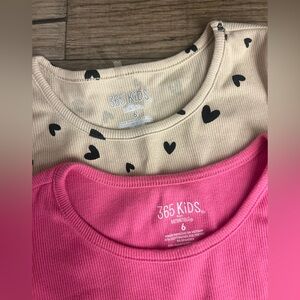 365 Kids Heart Print and Pink Tank Tops